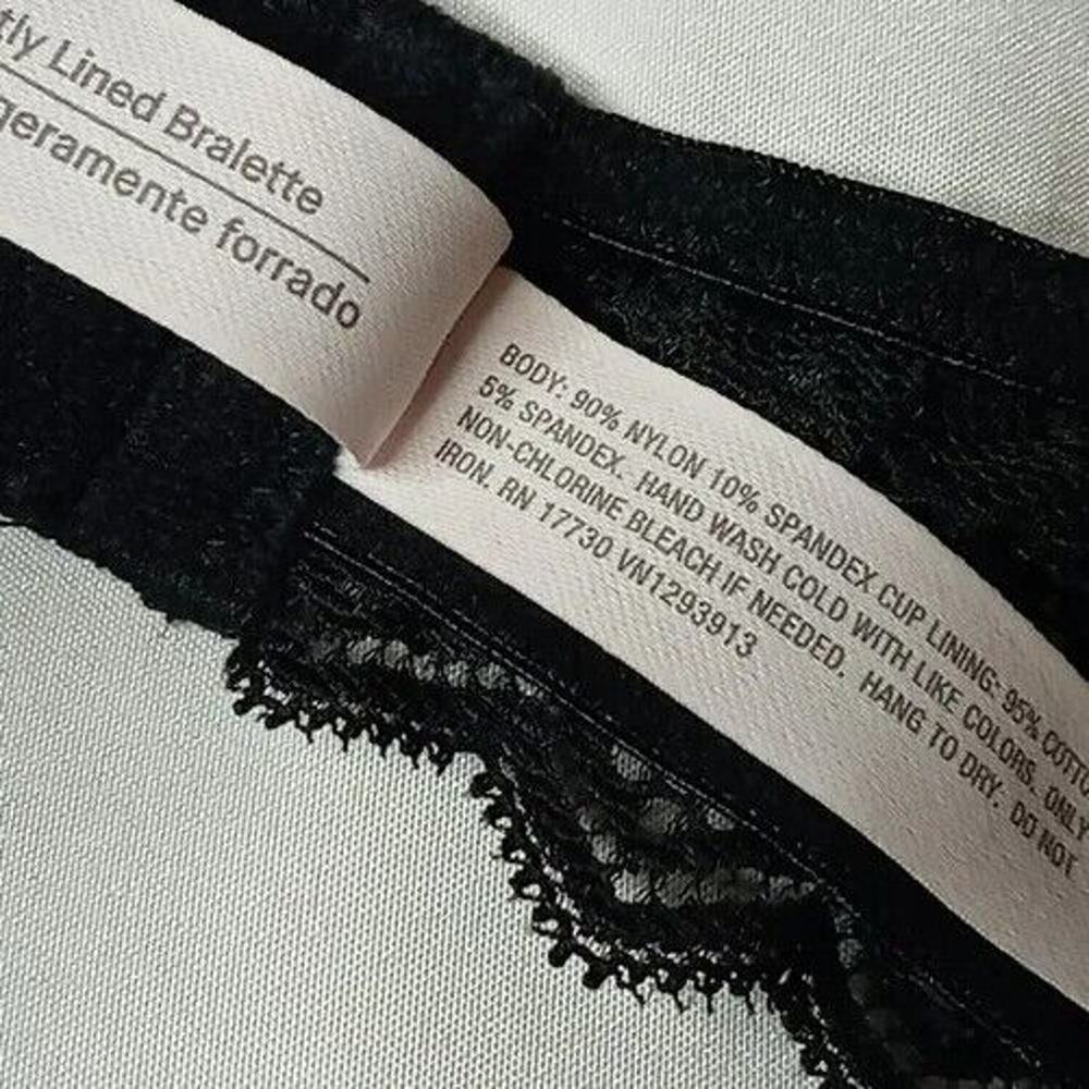 Auden Black Lace Halter Lightly Lined Bralette - M (34C, 34D, 36B, 36C) - Picture 6 of 8